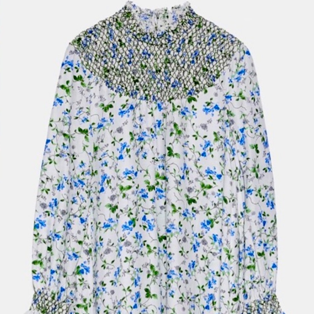 Zara rustic floral print maxi dress size L